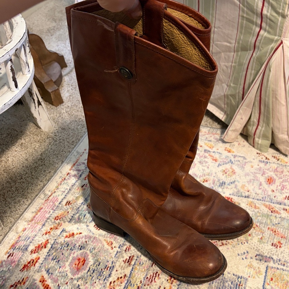 Frye Melissa Cognac Leather Boots